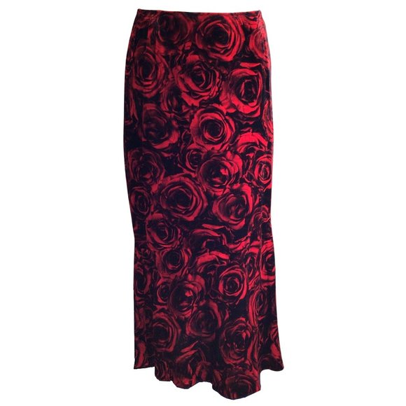【関税&送料込】Dries Van Noten Black Velvet Skirt DRIES VAN NOTEN Velvet Midi Skirt Black Size: Large